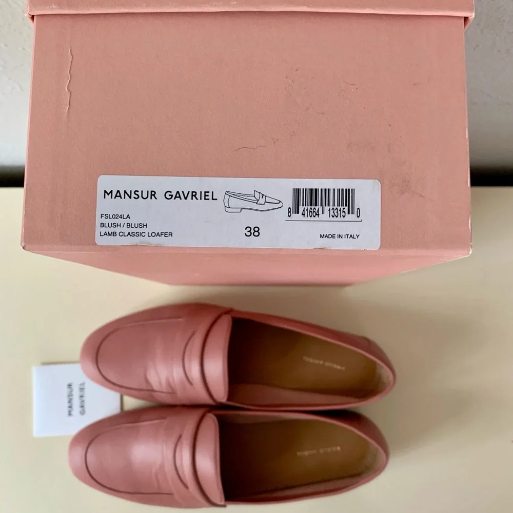 Mansur Gavriel Blush  Lamb Classic Loafers, size 38/US 7.5 - Picture 2 of 9